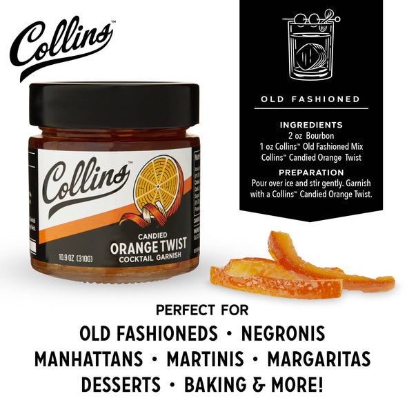 Italian Candied Orange Peel Twist Cocktail Garnish - 10.9 oz