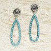 Teardrop Turquoise Stone Drop Earring: Copper / ONE SIZE