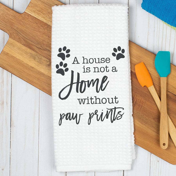 Paw Prints Kitchen Towel, Pet Dish Towel, Pet Decor