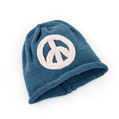Organic Baby Peace Hat - Blue: 0-6 Months