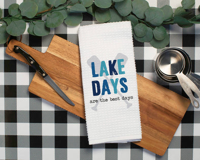 Lake Days Best Days Custom Towel, Paddle Oars Fishing Decor