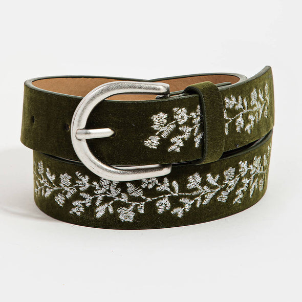 Flower Vine Engraved Fashion Belt