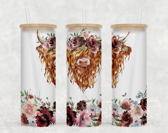 Highland Cow & Roses