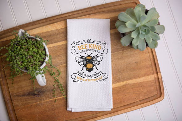 Bee Kind Bee Grateful Kitchen Towel, Dish Towel