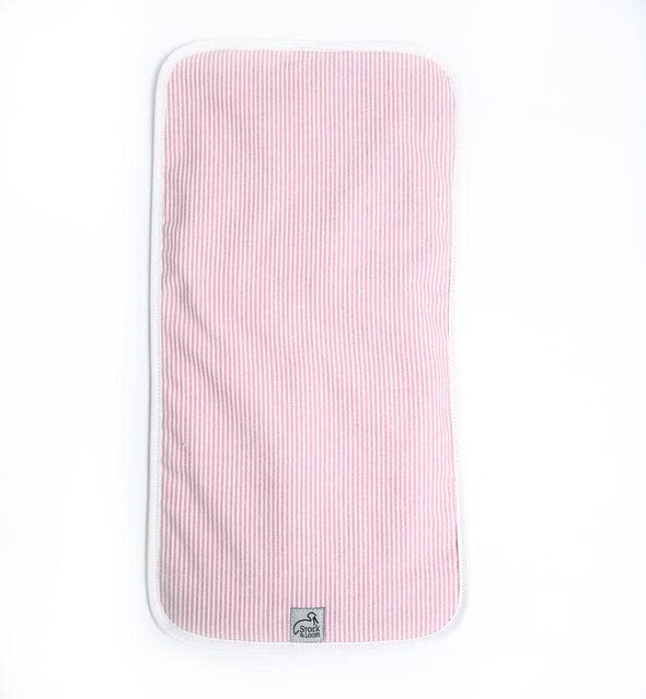 Pink Seersucker Burp Cloth: Light Pink / Seersucker & Terry / 9"x18"