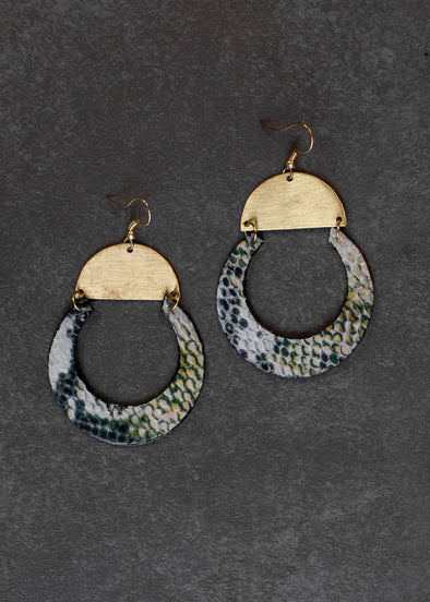 Neutral Snakeskin Earrings