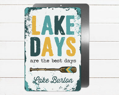 Lake Days Best Days Metal Sign, Garage Outdoor Indoor Decor