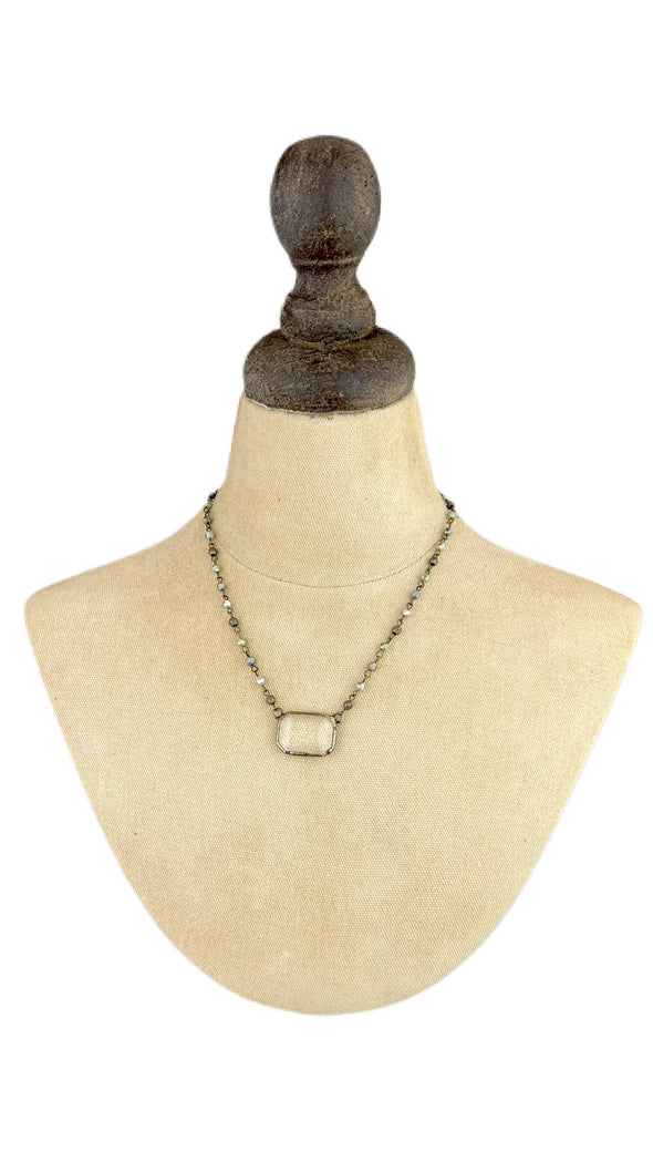 Square Crystal Dainty Necklace