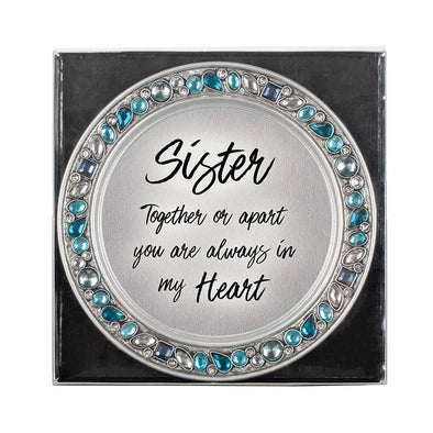 Sister Teal Jeweled Coaster