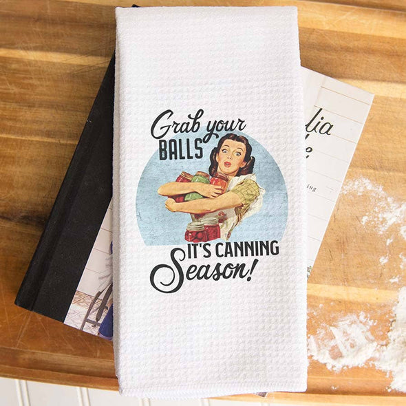 Canning Season Kitchen Towel, Funny Dish Towel Gift