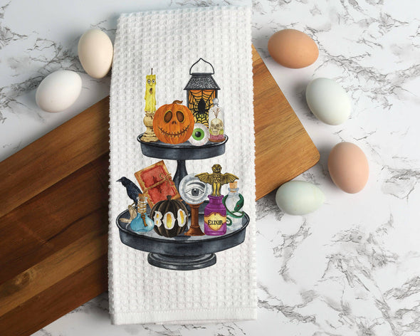 Halloween Tiered Tray Towel, Seasonal Kitchen Decor