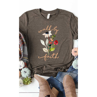 Walk By Faith Florals Graphic Tee