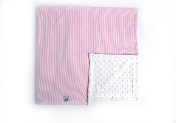 Pink Seersucker Minky Dot Blanket: Pink / 30"x40"