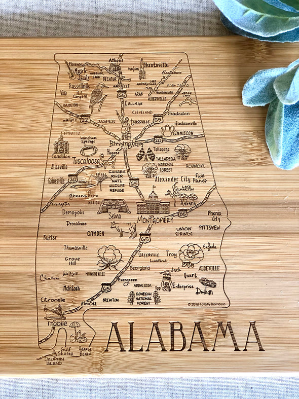 A Slice Of Alabama Bamboo Cutting Board