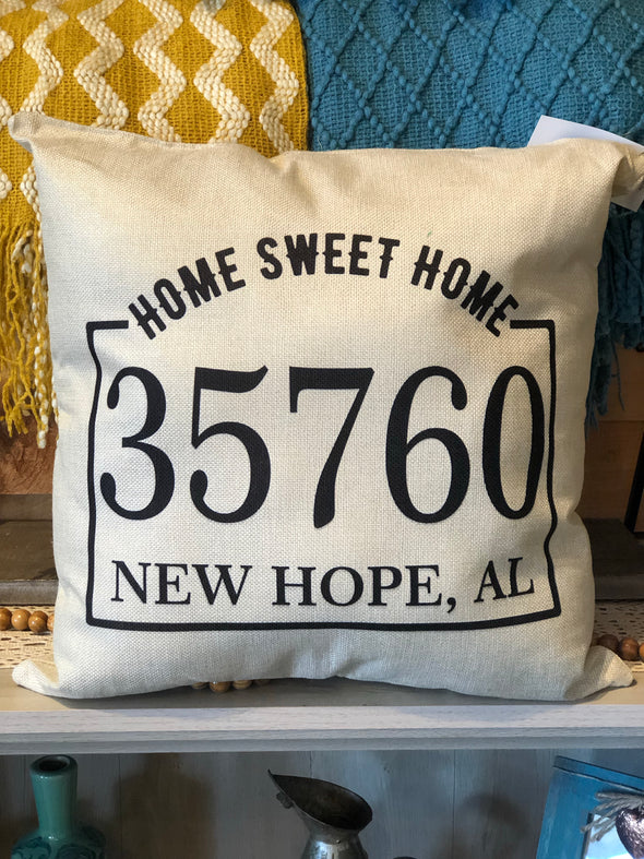 Sweet Glory Zip Code Pillows