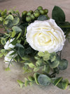Silk Rose and Ecalyptus Flowers