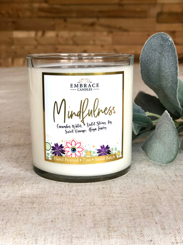 Mindfullness Candle: Violet + Cucumber Water = Ivy